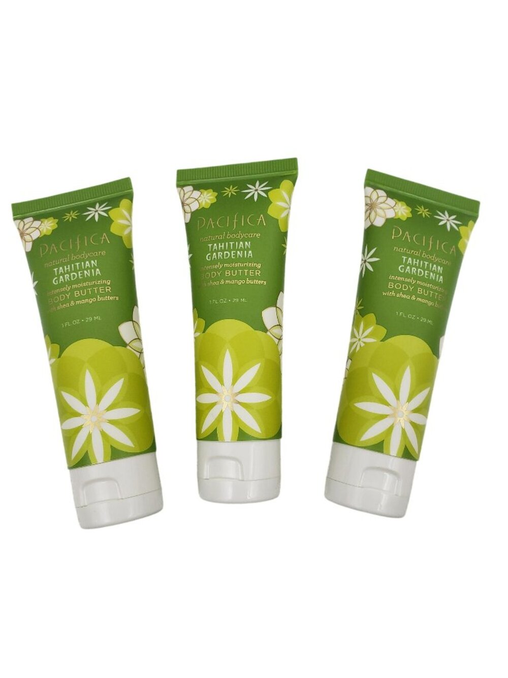 Lot of 3 NEW Pacifica Tahitian Gardenia Body Butter Travel Size 1 fl oz Vegan